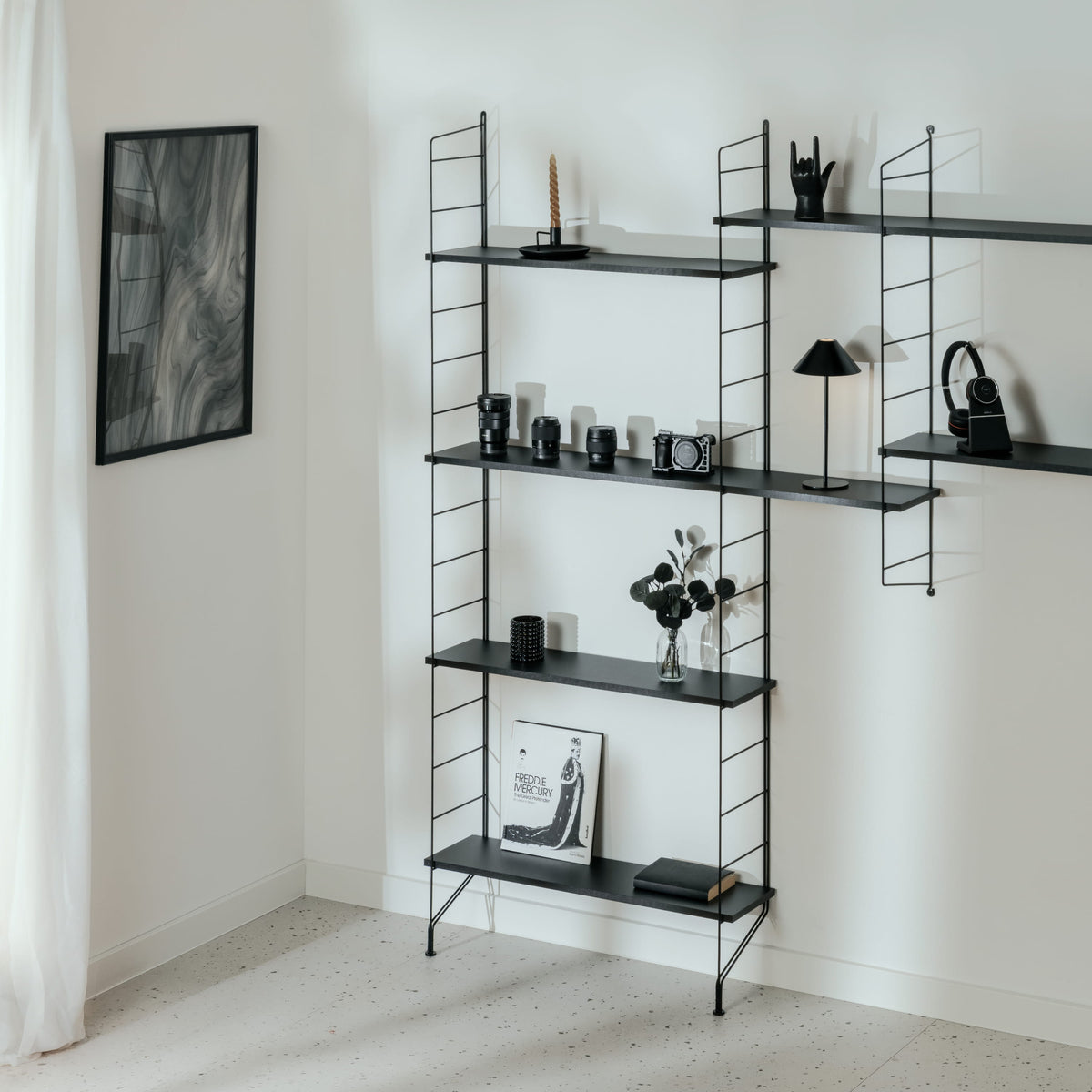 Set of 2 TEGEL shelf brackets with stand