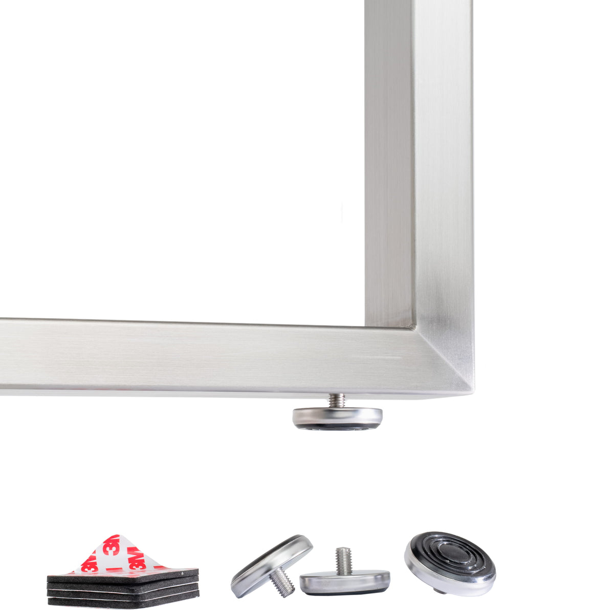 Lot de 2 patins pour meubles RECHTECK - Acier inoxydable