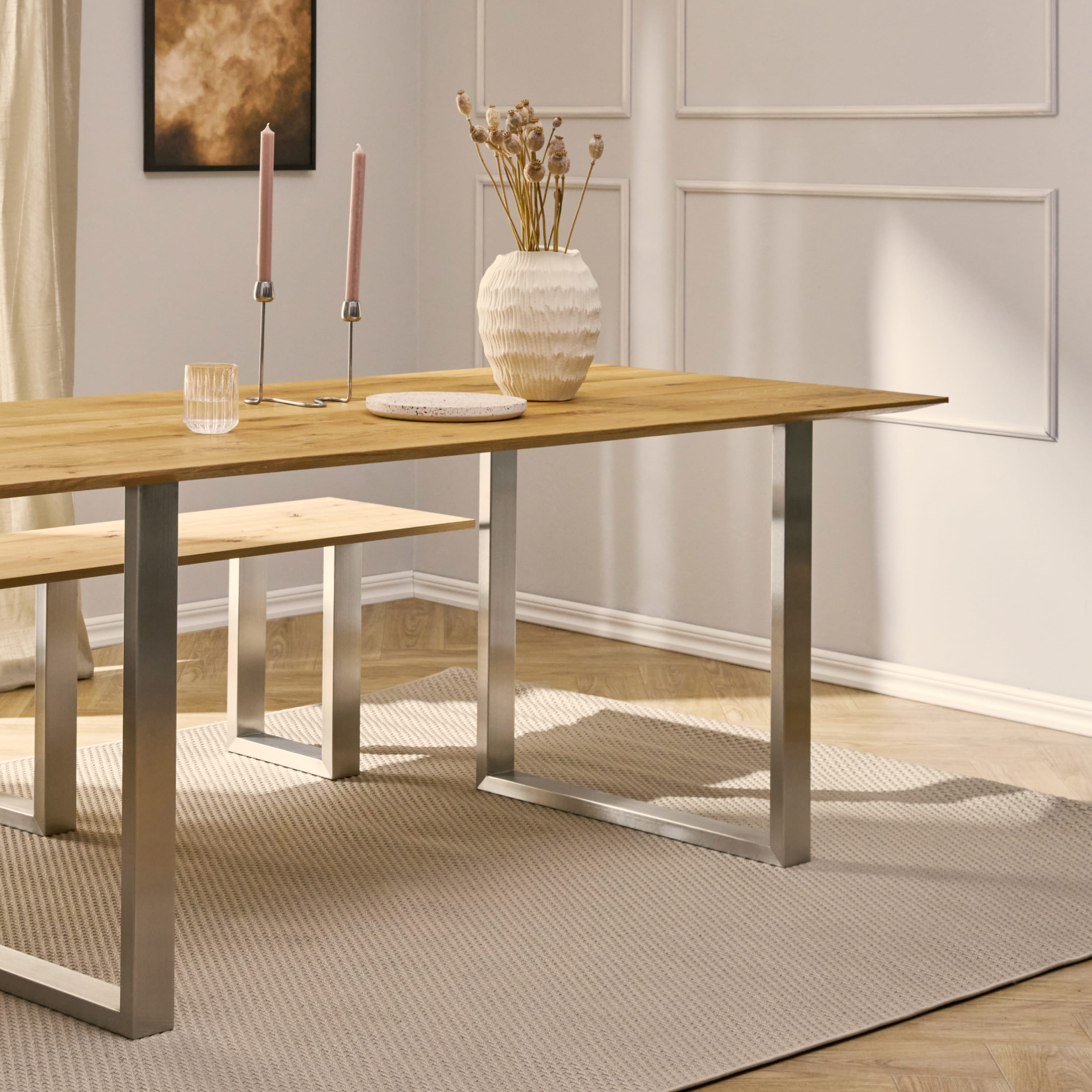 2er Set Möbelkufen RECHTECK - Edelstahl