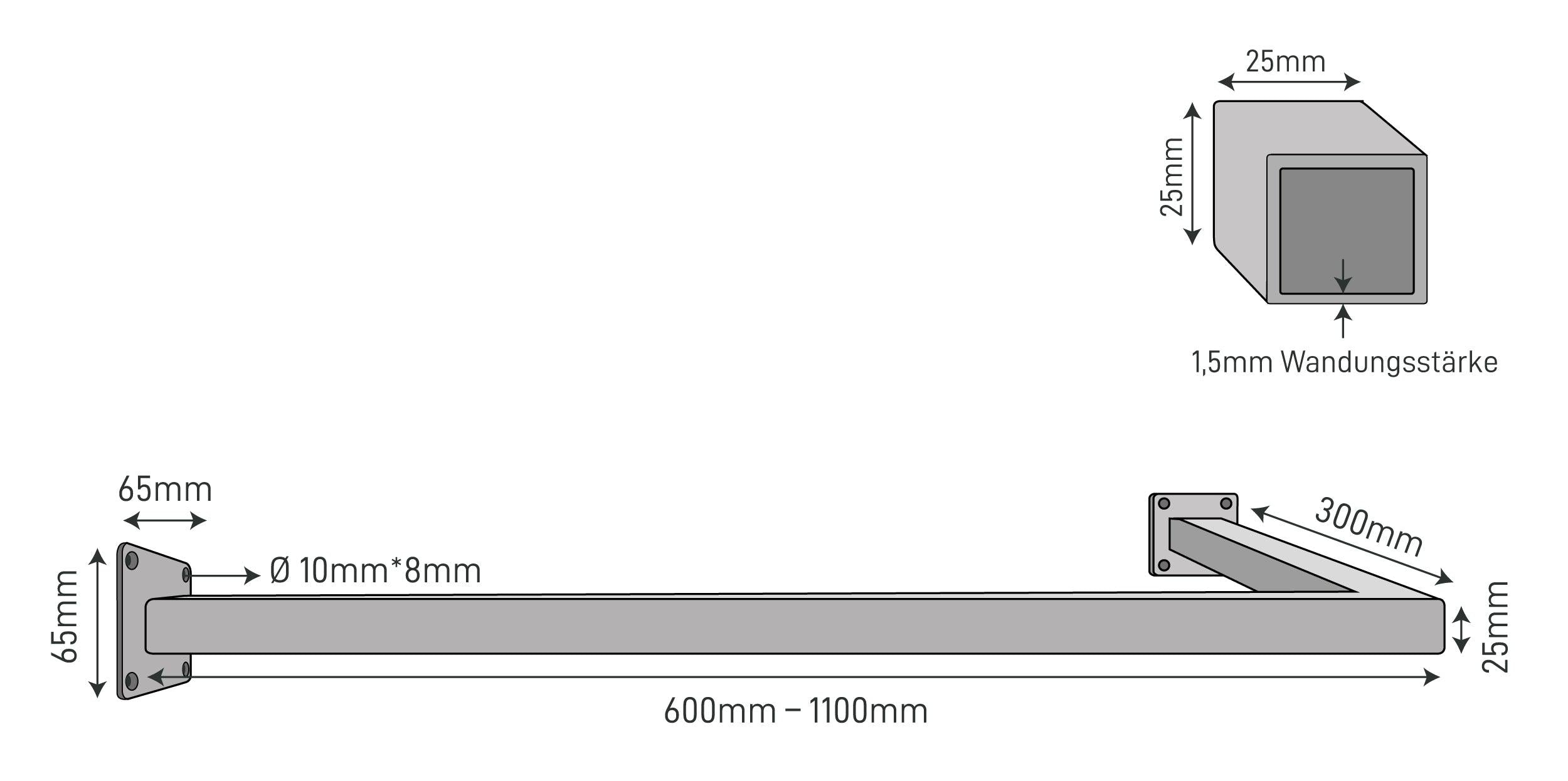Kleiderstange ÜBERECK Wand