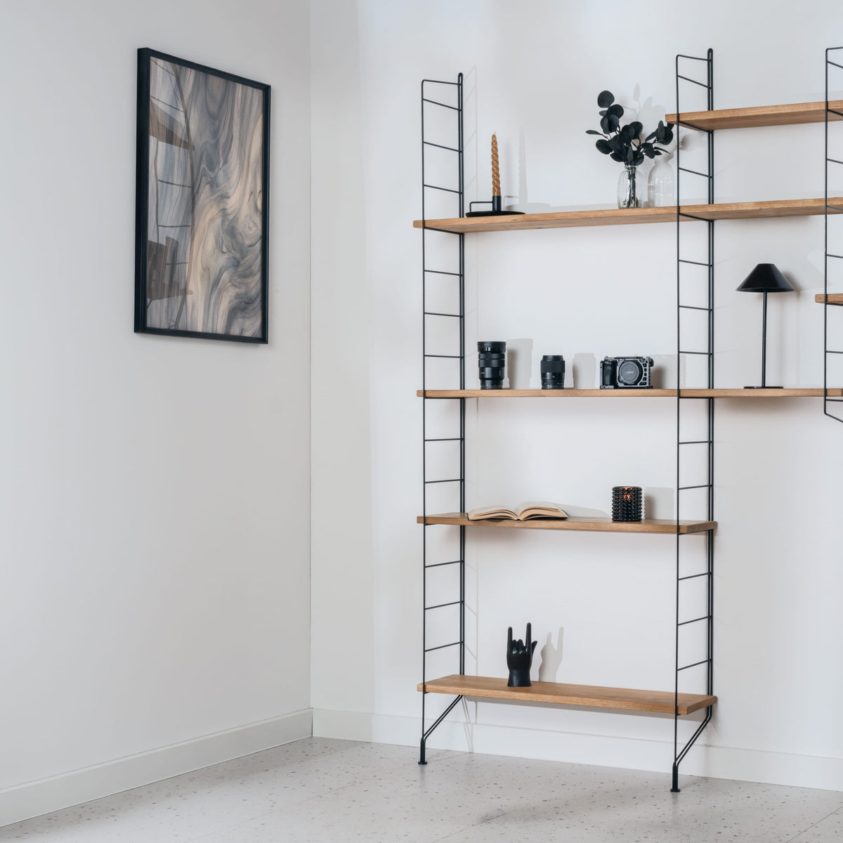 Set of 2 TEGEL shelf brackets with stand