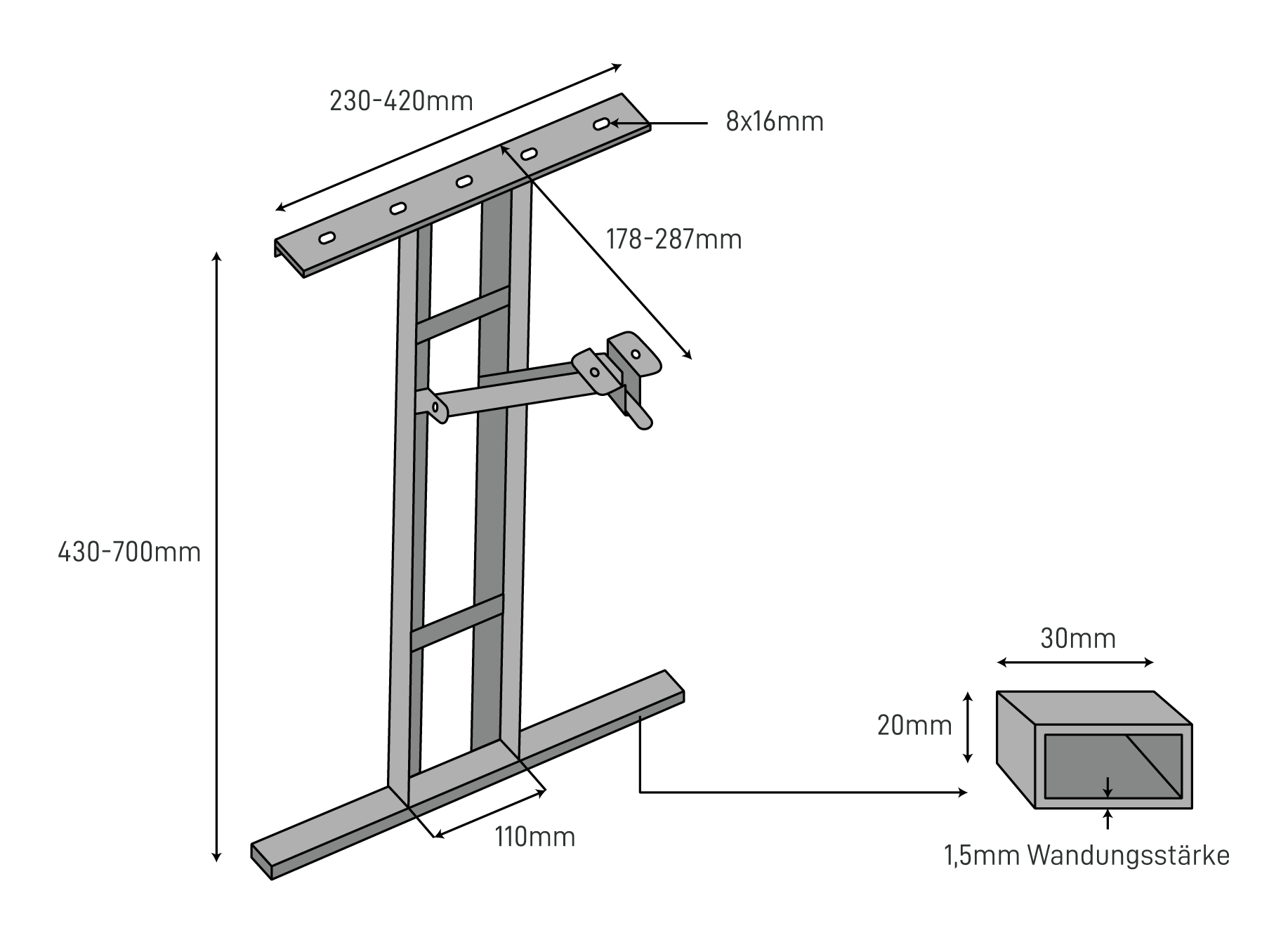 Set of 2 furniture frames BIERZELT I-FORM