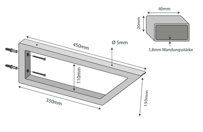 Juego de 2 soportes de pared SCHRÄG