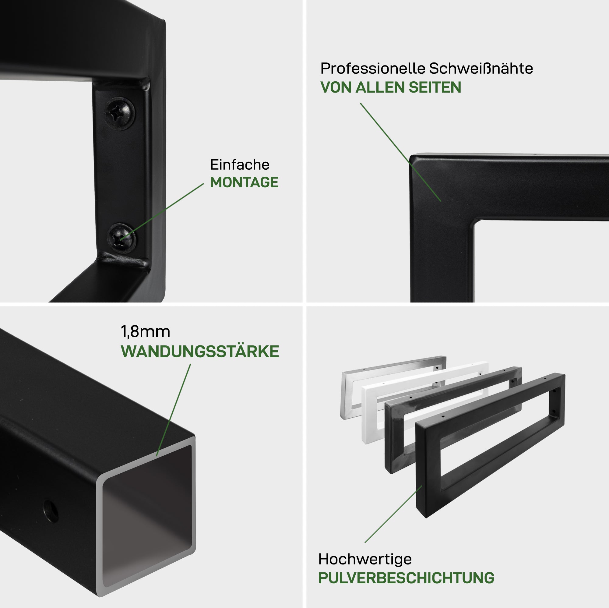 Set di 2 staffe da parete RECHTECK
