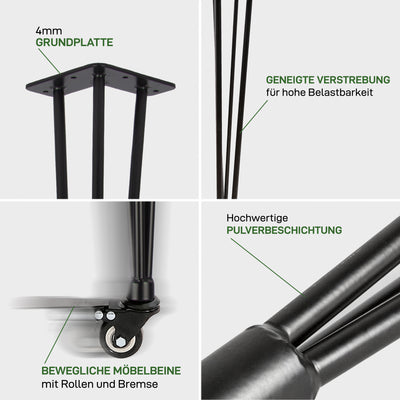 Set of 4 HAIRPIN Legs 'n' Roll