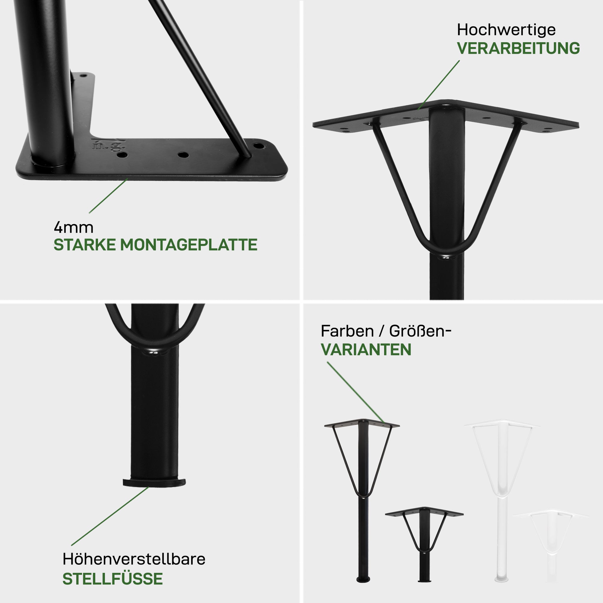 Juego de 4 pies para muebles V-PIPE